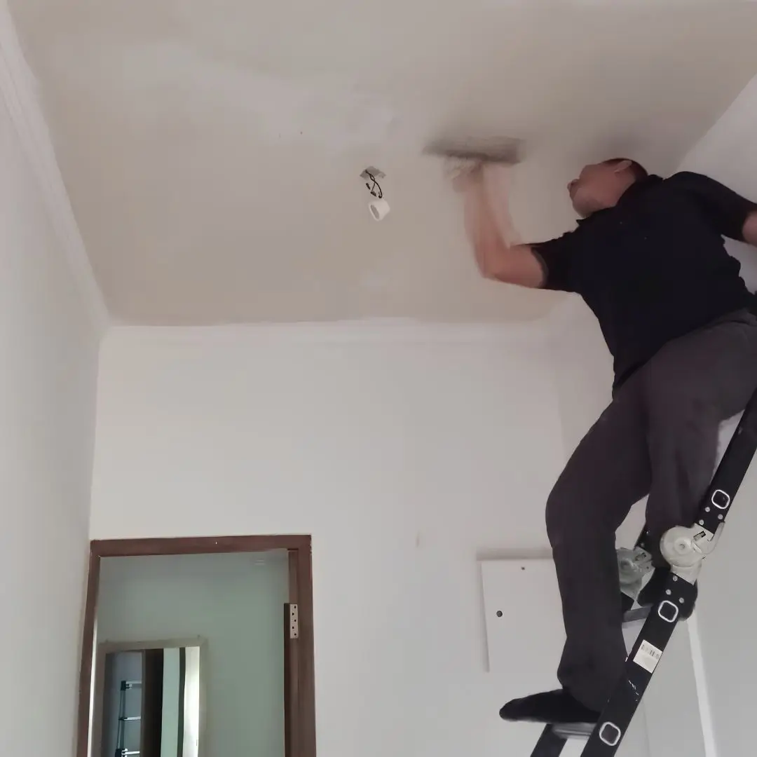 Bali Pro Services decorator applying a clean professional wall finish
